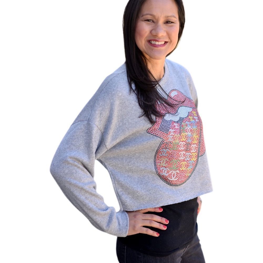 Crewneck Sweatshirt W/ Multicolor Rolling Stones - Picture 4 of 7